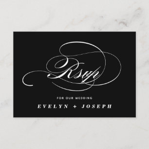 Elegante tarjeta de respuesta de boda RSVP