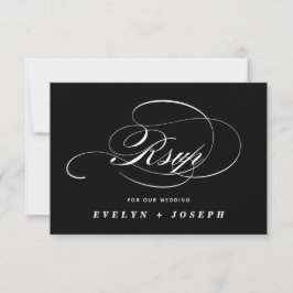 Elegante tarjeta de respuesta de boda RSVP