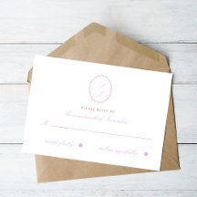Elegante Tarjeta de respuesta de Boda suave morado