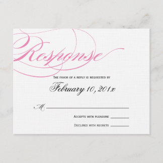 Elegante Tarjeta de Respuesta de Script - Rosa