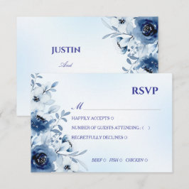 Elegante tarjeta de respuesta floral de acuarela e
