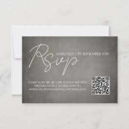 Elegante Tarjeta de respuesta Mínima QR Code Weddi