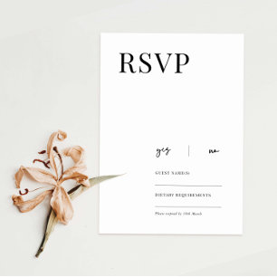 Elegante tarjeta de respuesta minimalista RSVP