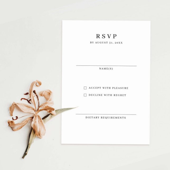 Elegante tarjeta de respuesta minimalista RSVP (Subido por el creador)