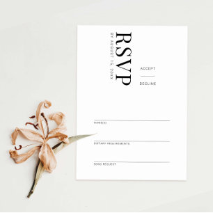Elegante tarjeta de respuesta minimalista RSVP
