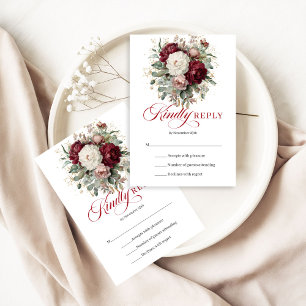 Elegante tarjeta de respuesta para boda de color r
