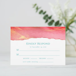 Elegante tarjeta de respuesta RSVP de boda de vera