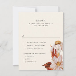 Elegante tarjeta de respuesta RSVP de boda floral