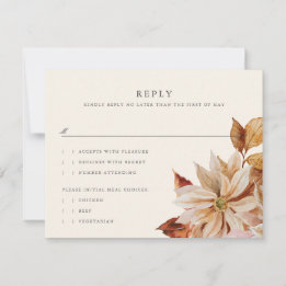Elegante tarjeta de respuesta RSVP de boda floral 