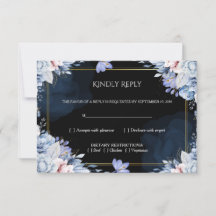Elegante tarjeta de respuesta RSVP de boda floral