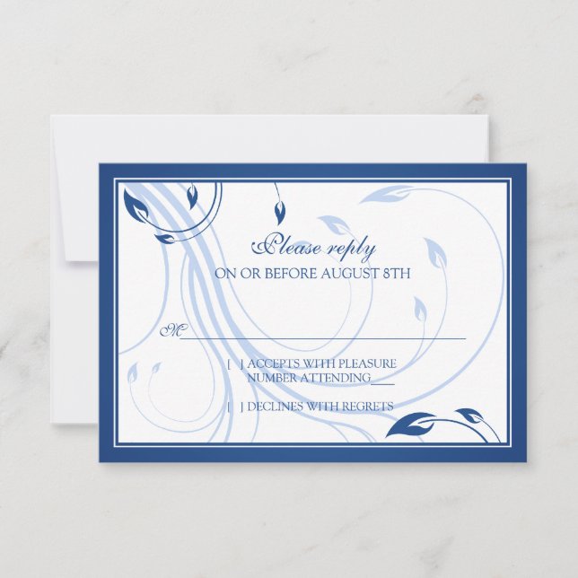 Elegante tarjeta de respuesta RSVP de la Boda Blan (Anverso)