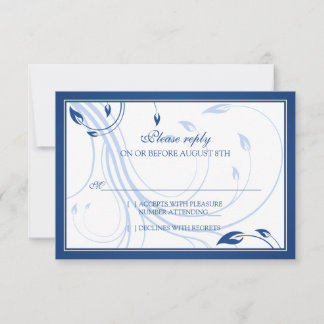 Elegante tarjeta de respuesta RSVP de la Boda Blan