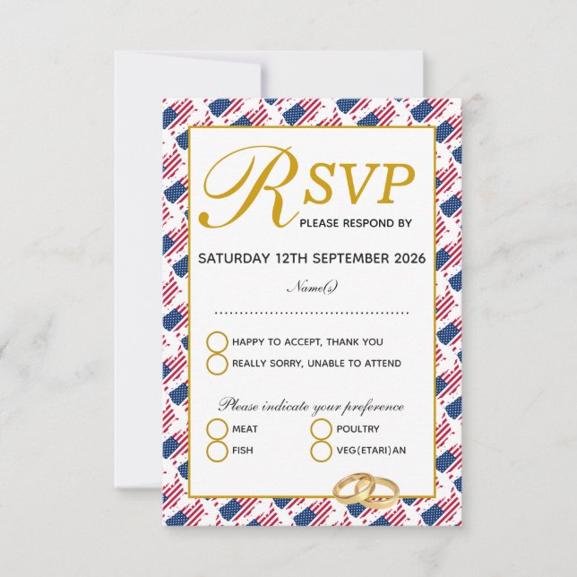 Elegante tarjeta de respuesta RSVP de la boda esta (Anverso)