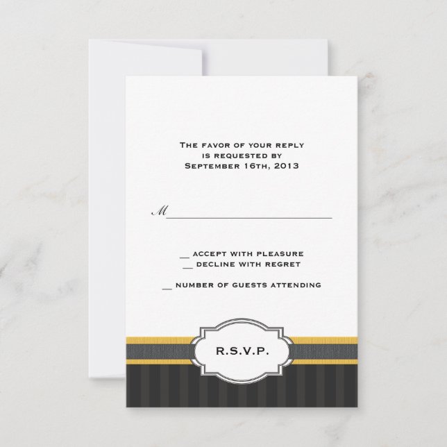 Elegante Tarjeta de Respuesta RSVP de Oro 50 Anive (Anverso)