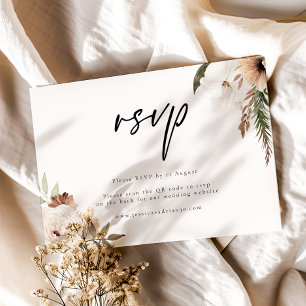 Elegante Tarjeta de Respuesta RSVP del Código QR d