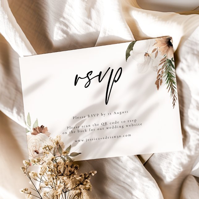 Elegante Tarjeta de Respuesta RSVP del Código QR d (Subido por el creador)