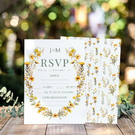 Elegante Tarjeta de Respuesta RSVP para Boda Senci