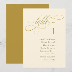 Elegante tarjeta de Rótulo de la tabla de asientos