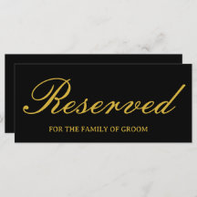 Elegante tarjeta de Rótulo reservada para Boda de