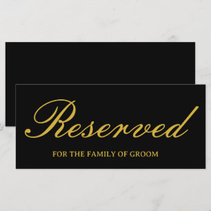 Elegante tarjeta de Rótulo reservada para Boda de