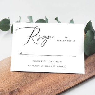 Elegante Tarjeta de RSVP de Boda con Escritura Min
