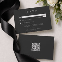 Elegante Tarjeta de RSVP de Boda Minimalista en Ne