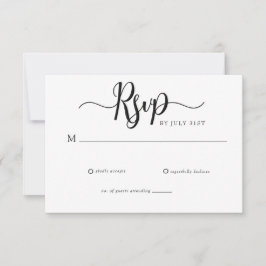 Elegante Tarjeta de RSVP de Boda Simple Escritura