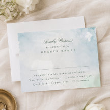 Elegante Tarjeta de RSVP de Paisaje de Acuarela pa