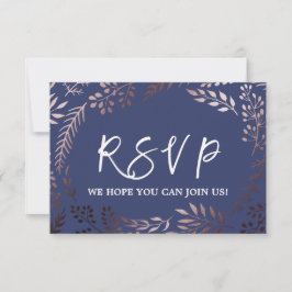 Elegante tarjeta de RSVP para sitio web de boda en