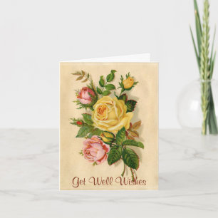 Elegante tarjeta de saludo Rosa Vintage