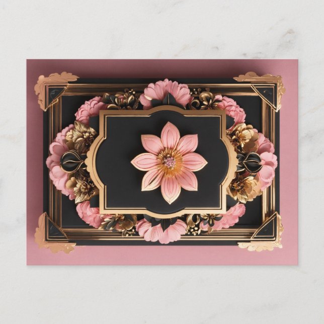 Elegante tarjeta de saludos de diseño de flores de (Anverso)