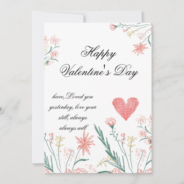 Elegante tarjeta de San Valentín - (Anverso)