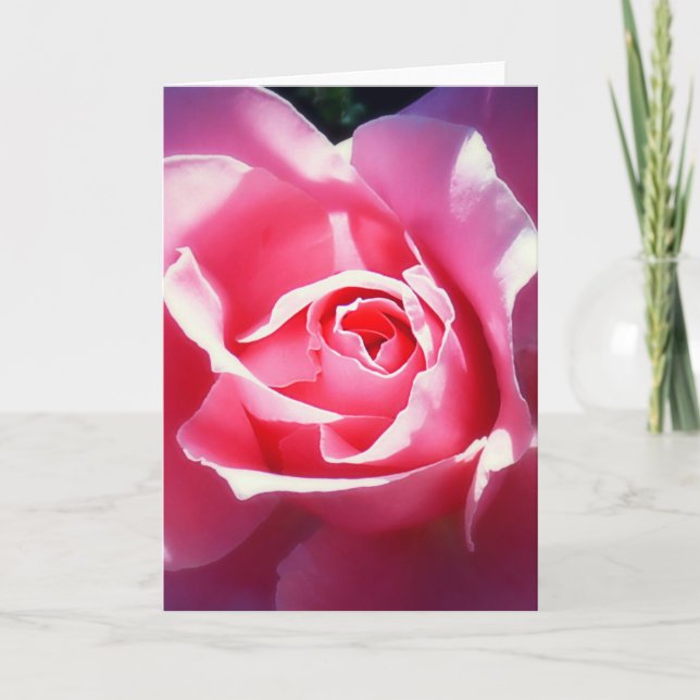 Elegante tarjeta de San Valentín de rosas rosas (Anverso)