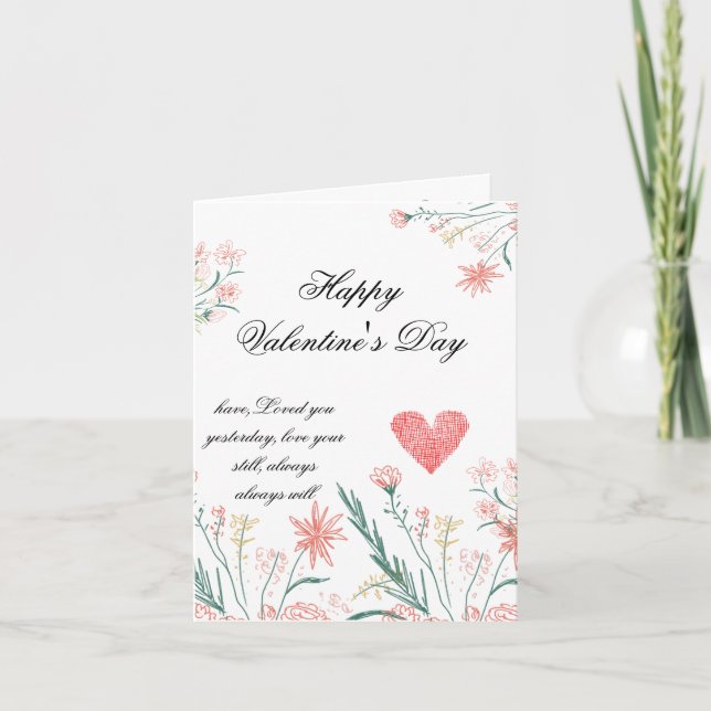 Elegante tarjeta de San Valentín - personalizado t (Anverso)