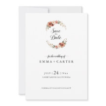 Elegante Tarjeta de "Save the Date" con Rosa Paste