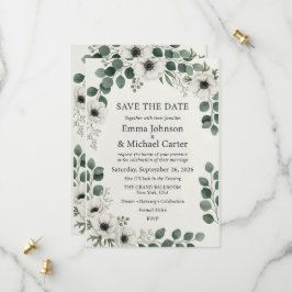 Elegante tarjeta de "Save the Date" de acuarela bo