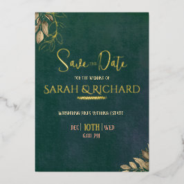 Elegante tarjeta de Save the Date de terciopelo ve