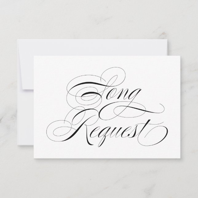 Elegante tarjeta de solicitud de canción Boda blan (Anverso)