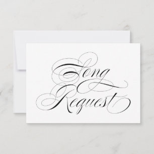 Elegante tarjeta de solicitud de canción Boda blan