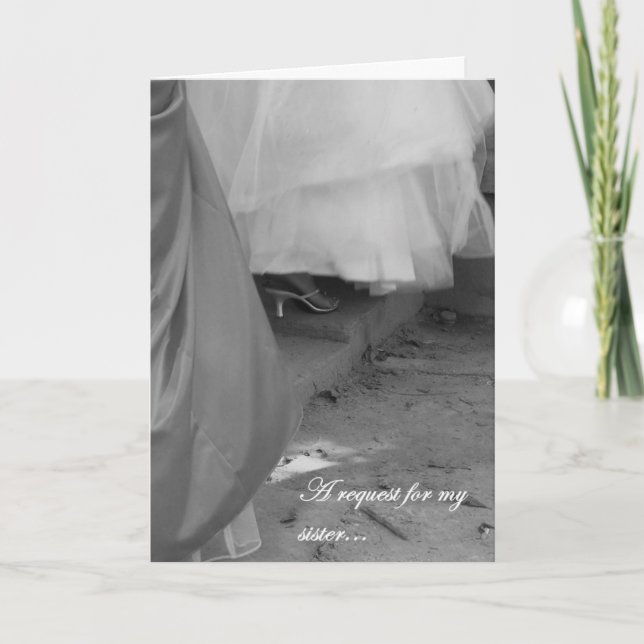 Elegante tarjeta de solicitud de dama de honor (Anverso)