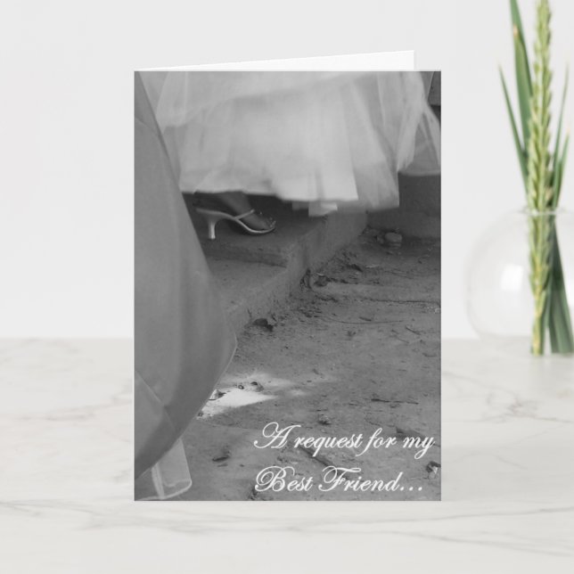 Elegante tarjeta de solicitud "Mejor Amigo, doncel (Anverso)