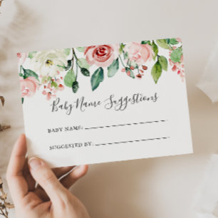 Elegante tarjeta de sugerencias de nombre de bebé
