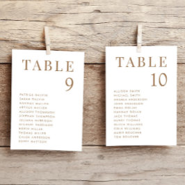 Elegante tarjeta de tabla de Boda dorado