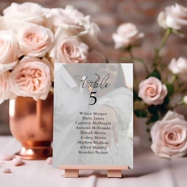 Elegante tarjeta de tabla de tablas para Bodas fot (Subido por el creador)