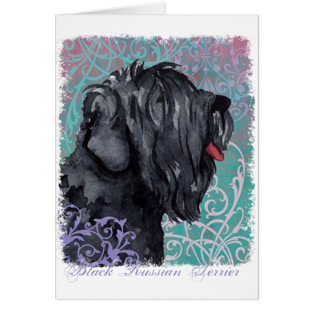 Elegante tarjeta de Terrier Ruso Negro (Frente)