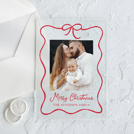 Elegante tarjeta de vacaciones acrílica de cinta r