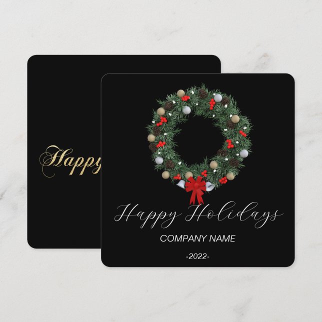 Elegante tarjeta de vacaciones acuáticas (Anverso / Reverso)