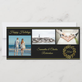 Elegante tarjeta de vacaciones Black Gold 3 Photo