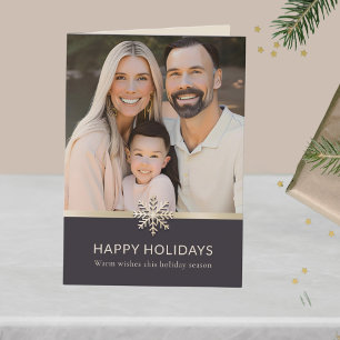 Elegante tarjeta de vacaciones de fotografía famil