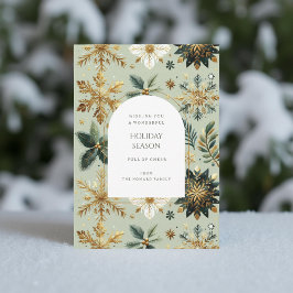 Elegante tarjeta de vacaciones de lujo Green Gold